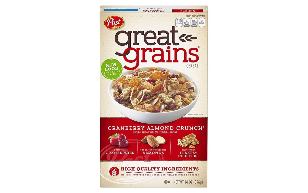 Post Great Grains Cereal Cranberry Almond Crunch   Box  396 grams